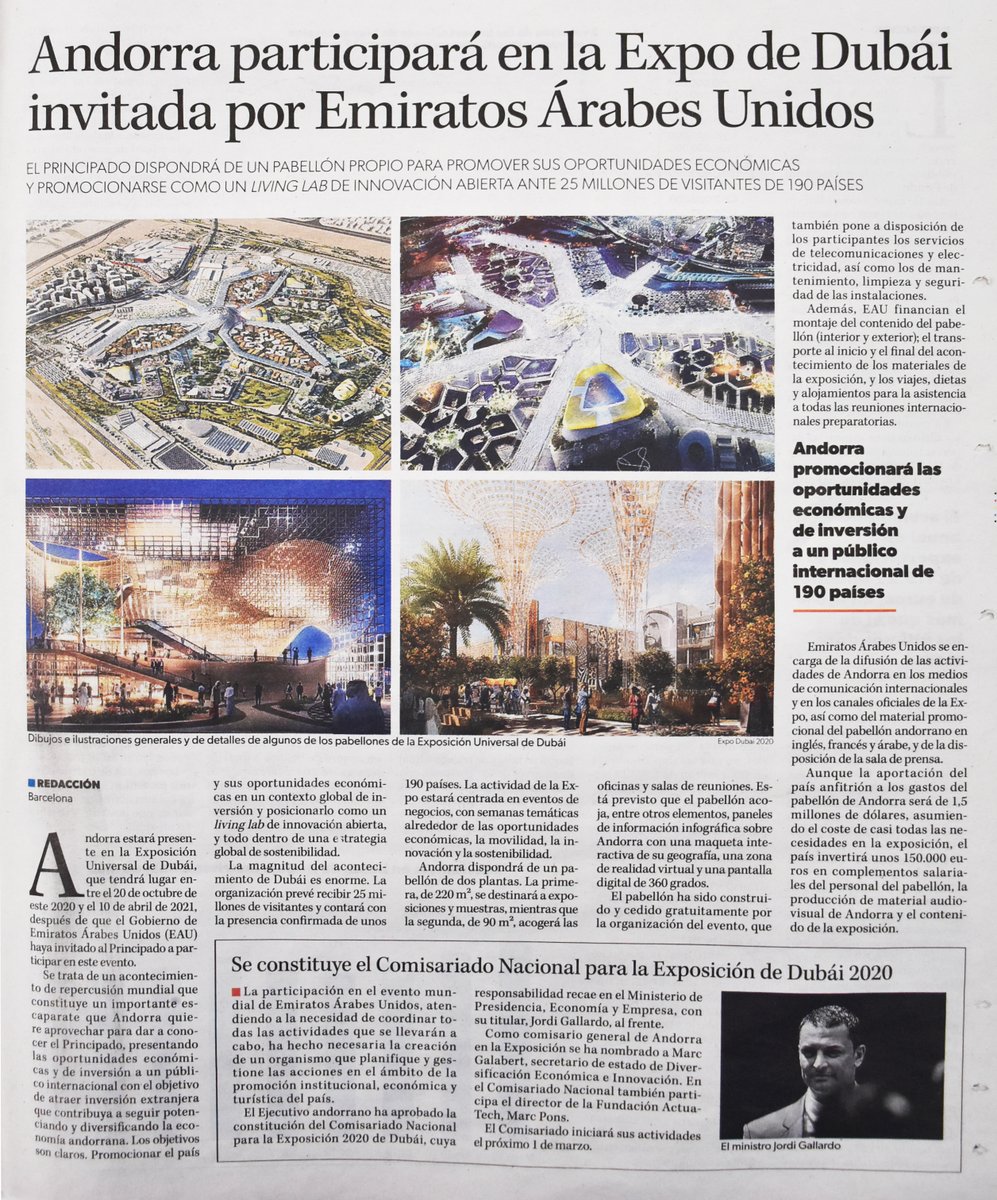 🗞 <a href="/LaVanguardia/">La Vanguardia</a> "#Andorra quiere aprovechar el acontecimiento para presentar las oportunidades económicas del Principado a un público internacional con el objetivo de atraer inversión extranjera que contribuya a seguir diversificando la economía del país". #InvestinAndorra