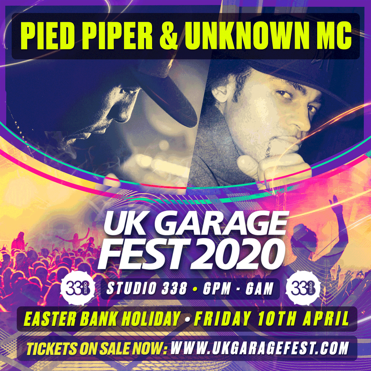 Catch @DJPiedPiper at the massive UK Garage Fest 2020 on Easter Bank Holiday Friday 10th April at Studio 338 London! Tickets ukgaragefest.com