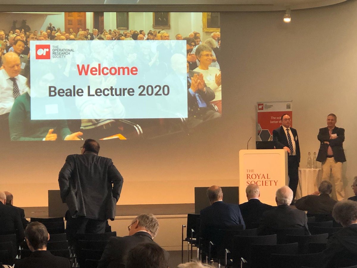 TheORSociety's tweet image. Have you got a seat? The #BealeLecture will kick off with Professor Russell Cheng's ' - 'The Enigma of Choice – When is a Good Decision Possible?' talk. @royalsociety #TheORSociety #ThisIsOR #ORMS