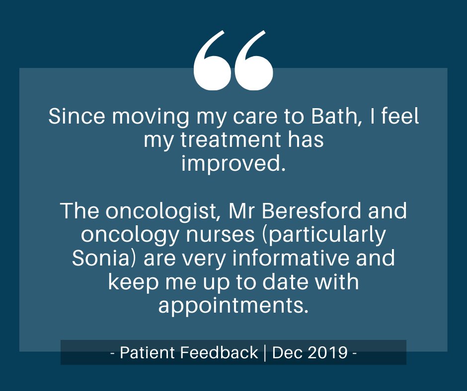 Our Oncology team will always do their upmost to ensure patients feel comfortable and informed whilst visiting BMI Bath Clinic. #FeedbackFriday