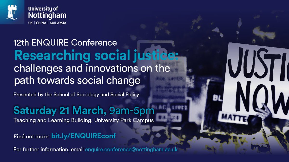 ENQUIREnottm's tweet photo. Registrations for ENQUIRE 2020 are open! Join us on March 21 at T&amp;L Building, Uni of Nottingham! 

Stream feature some amazing work by PhDs and ECRs ranging from political methodologies to the one-child policy in China.

https://t.co/hGCtPsS0cD https://t.co/McDZNo3pxC