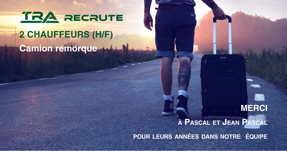 trAlsace's tweet photo. 🙏 MERCI à nos 2 conducteurs pour leurs années de service : nous leur souhaitons une bonne retraite!

TRA recrute 2 CHAUFFEUR (H/F) camion remorque 

recrutement@tr-alsace.fr
03 88 58 71 91
[Expérience à ce poste exigée]

#Routier #Emploi #fret #embauche #Transport #offredemploi https://t.co/lVHq4JjhS6