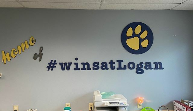 ferguson2355's tweet photo. Our new office wall design is up at Logan!! Thank you to our Logan PTO who funded the improvements and is always helping us celebrate the #winsatlogan https://t.co/MYEk76Mtfw https://t.co/LqM5gzVHM0