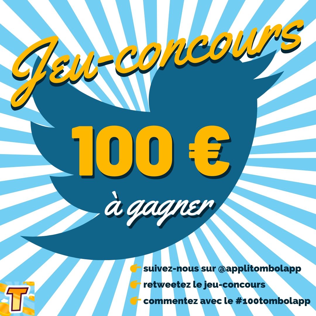 applitombolapp's tweet photo. 🎟 Et si vous tentiez de gagner 100€ ? Participez à notre premier #jeuconcours en commentant #100tombolapp et en RT + follow @applitombolapp ! Le gagnant sera tiré au sort lundi dans la journée, bonne chance à tous 😊 https://t.co/T0QM4sbA41