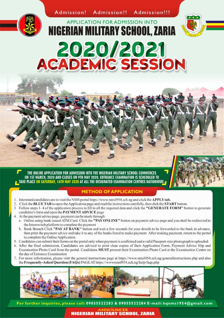 Image result for Nigeria Military school 2020 intake