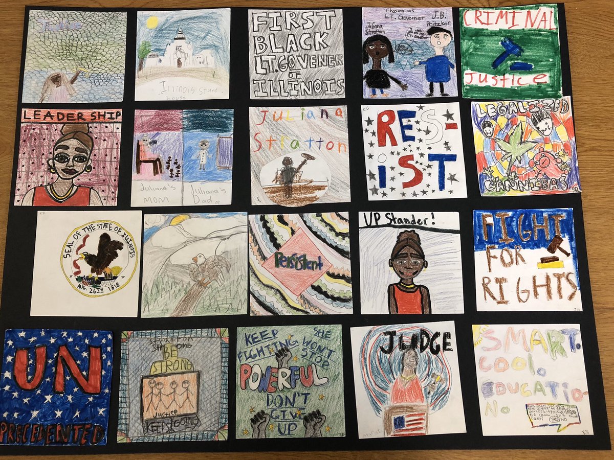 LtGovStratton's tweet image. So @kadymcfadden, how do I meet the amazing 5th graders in your husband’s classroom who made this beautiful project about me for #BlackHistoryMonth? I just want them to know they ROCK and it’s not nice to make the LG cry so early on a Thursday morning... 😭( P.S. I love it!!!)