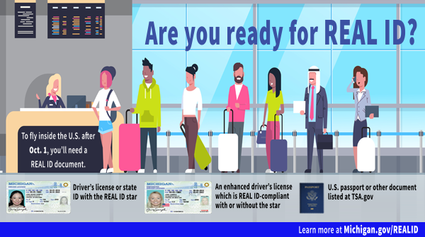 As of October 1, your driver's license will no longer be accepted to board domestic flights. ✈️ So make sure you plan ahead and apply for your ID. For more information, visit Michigan.gov/RealID.🌐 #MIRealID <a href="/MichSoS/">Michigan Department of State</a>