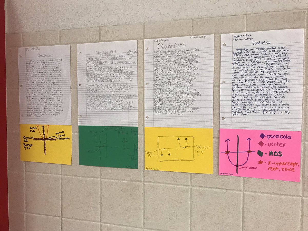 jmw1770's tweet photo. Who says students can’t practice their writing skills in math class??? #writingacrosscontents @BHSPanthers1 @mamacortinas https://t.co/eUqhRxtc3W