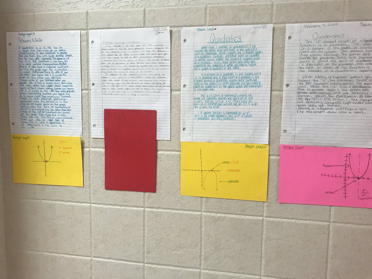 jmw1770's tweet photo. Who says students can’t practice their writing skills in math class??? #writingacrosscontents @BHSPanthers1 @mamacortinas https://t.co/eUqhRxtc3W