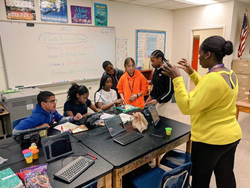 ImpactFla's tweet photo. "A result of trying new #mdcpsmsredesign instructional practices is that students engage in class and take accountability for their learning." - Ms. Requena @LsmsSpartans @MDCPS #districtsforimpact https://t.co/sP6nvU5h0f