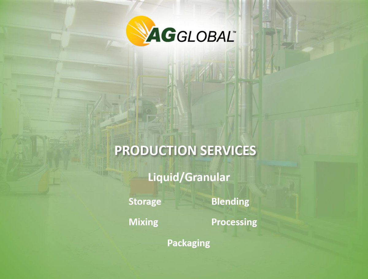 AG Global granular and liquid production facilities can provide processing, packaging, and deployment for your agriculture product at a very competitive price. Major Shipping and rail arteries are within 90 minutes of our facility.
#AGGlobal #agriculture #manufacturing #shipping