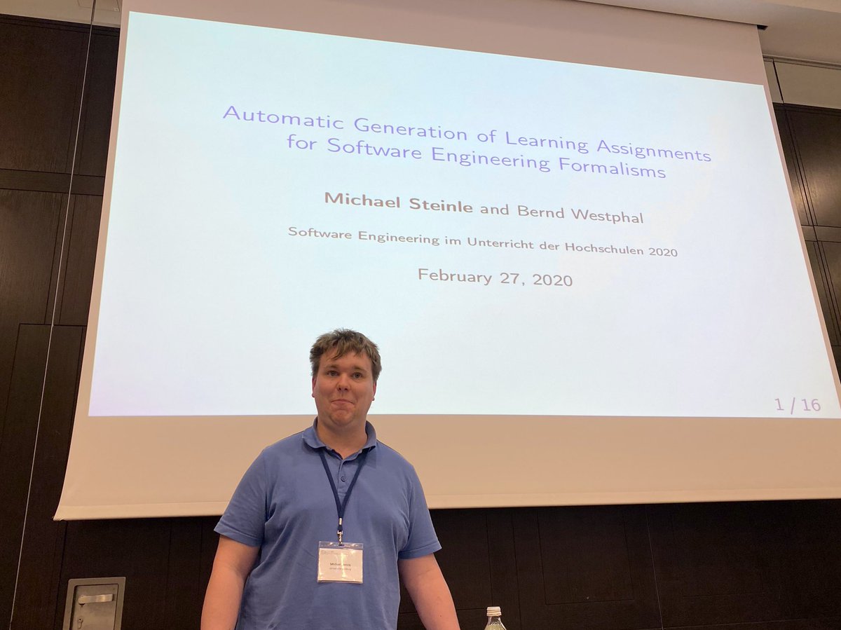 Michael Steinle präsentiert seinen Ansatz für ‘Automatic Generation of Learning Assignments for Software Engineering Formalisms’.
