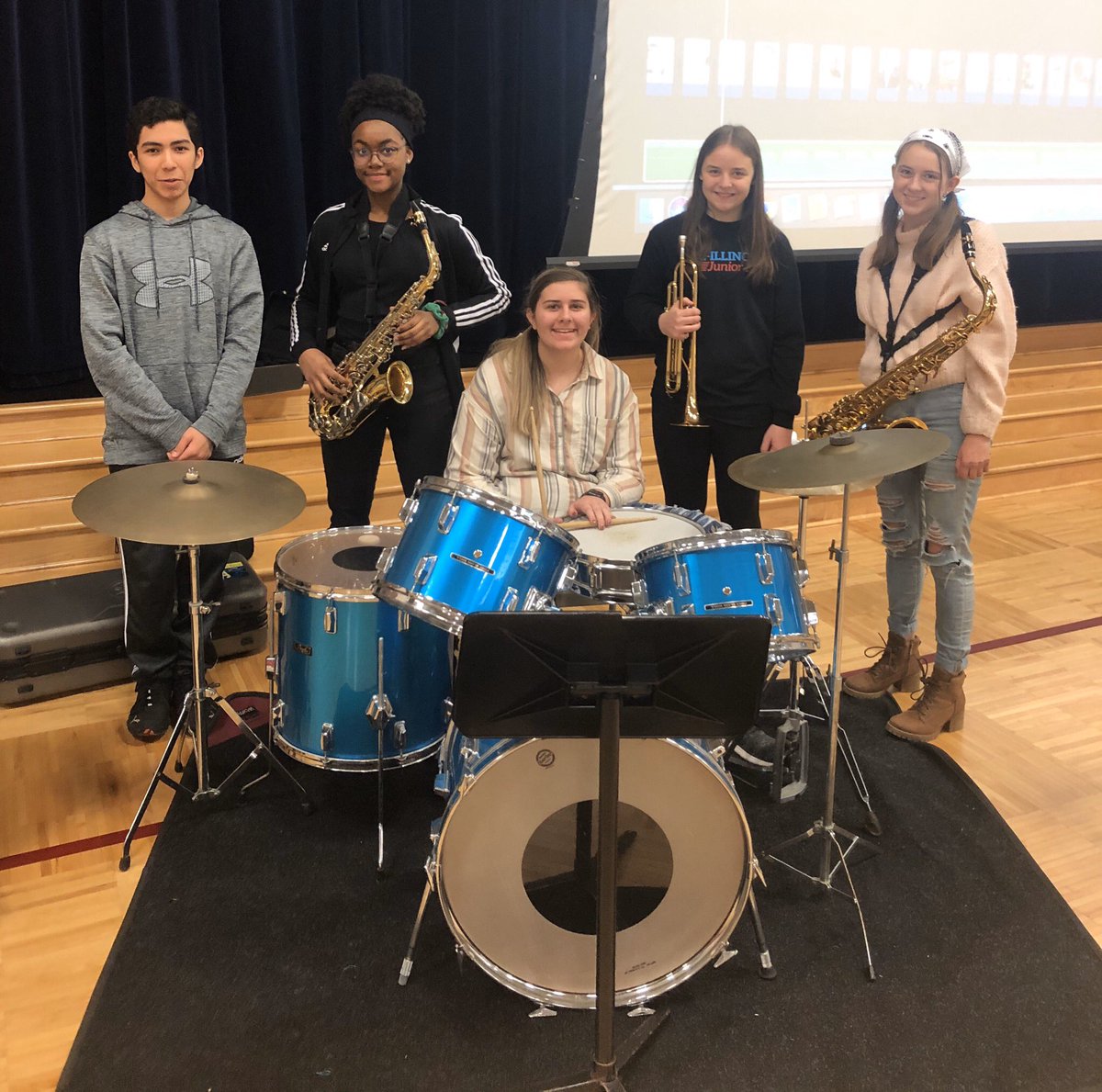 The River Trail Jazz Combo performs this morning at the Black History Month Assembly