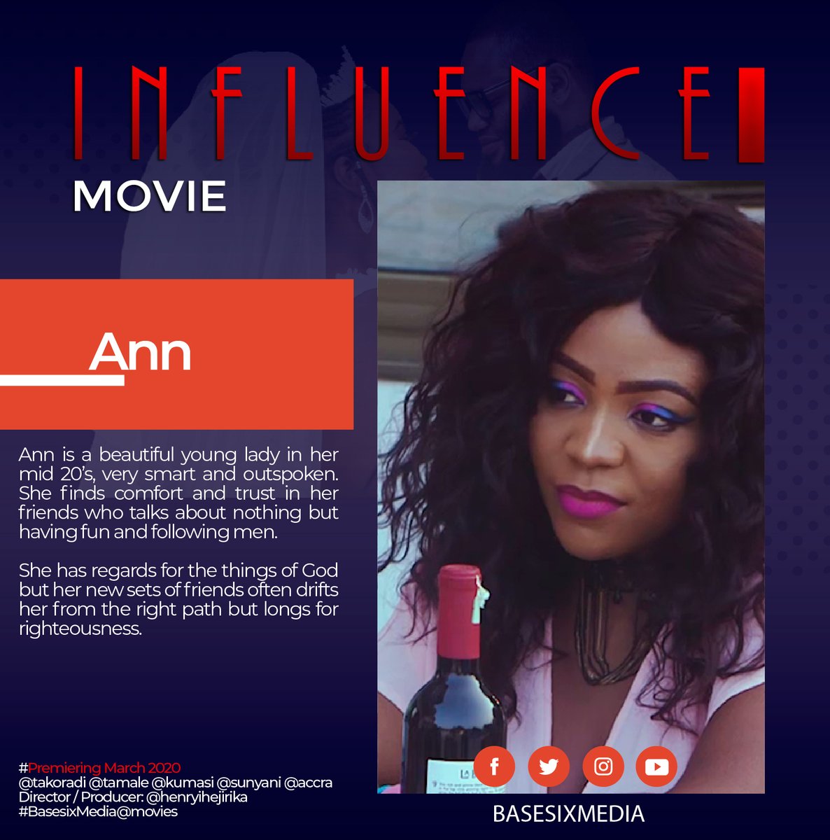 BasesixMedia's tweet photo. @fiifiadinkra Premiering Of Influence Movie on 1st March,2020 at Breakthrough Dome Tarkoradi,Time 4:https://t.co/s8fjz8iOSP Premiering|Kumasi|Tamale| Sunyani|Accra.Follow us on our social media platforms|#basesix Media|For more details| Call:0505398935
#INFLUENCEMOVIE #PREMIERING@tarkoradi https://t.co/cmEb5Gvege