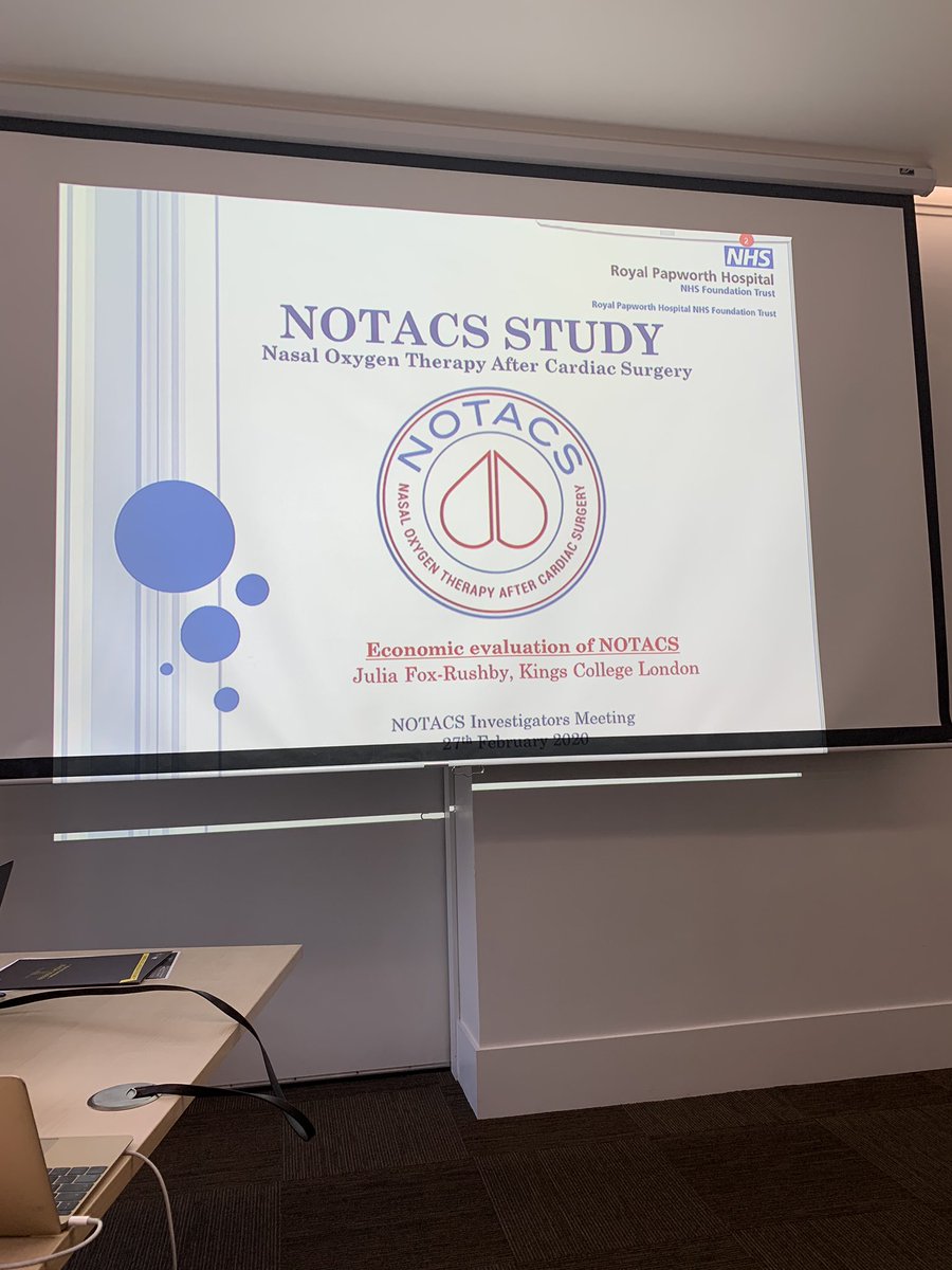 NOTACS_Study's tweet image. Now it’s our trial Health Economists’ turn to present! Please welcome Julia Fox-Rushby 👏🏼
