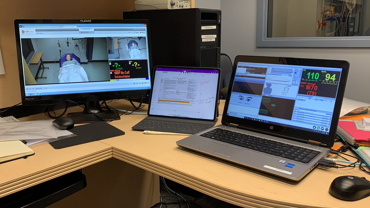 drdv8110's tweet photo. #sim multitasking. Thanks to faculty and staff in Fredericton, our @DalhousieU FM residents and Med students are getting great exposure to sick patients in a safe learning environment. https://t.co/kDMwu4LJil