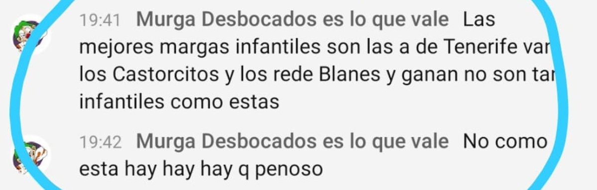 Desde La Murga Los Desbocados queremos aclarar que esta cuenta no pertenece a esta colectivo y por supuesto estamos en contra de este tipo de comentarios que no nos representan y mucho menos menospreciando a niños!!!!