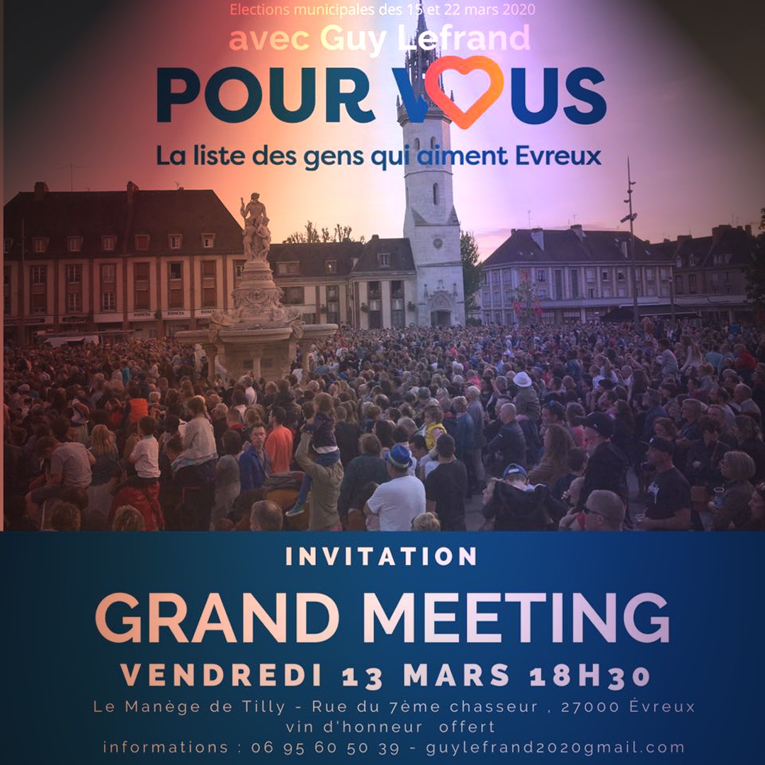 media_normandie's tweet photo. #Evreux #Elections #Municipales : J'invite tous les gens qui aiment #Evreuxnormandie au Grand Meeting de toute l'équipe de la #TeamLefrand, le vendredi 13 mars 2020 à 18h30 au Le manège de Tilly à Evreux. Soyez nombreux au rendez-vous ! C'est #PourVous !
Willy Colors https://t.co/EnmCFKvEbk