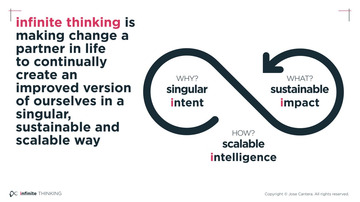 Infinite thinking is making the change a partner in life to continually create an improved version of ourselves in a singular, sustainable and scalable way #change #transformation josecantera.com/infinite-think…