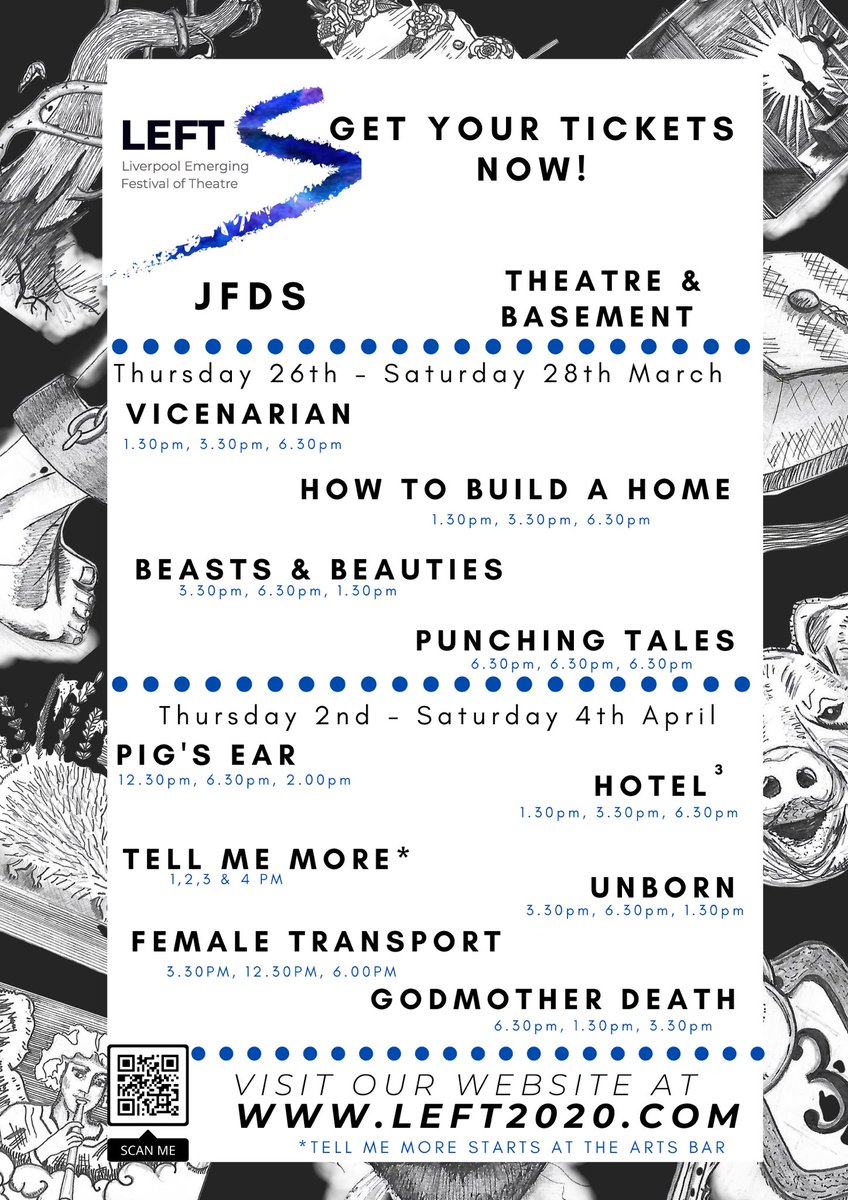 LJMUPerformArts's tweet photo. Full line up for our 25th annual drama festival. Book tickets via https://t.co/bv7NAeI5IN an exciting mix of new and pre existing work, plus a whole host of other events which run from 26th March - 4th April https://t.co/ZQ2vnSTqSd