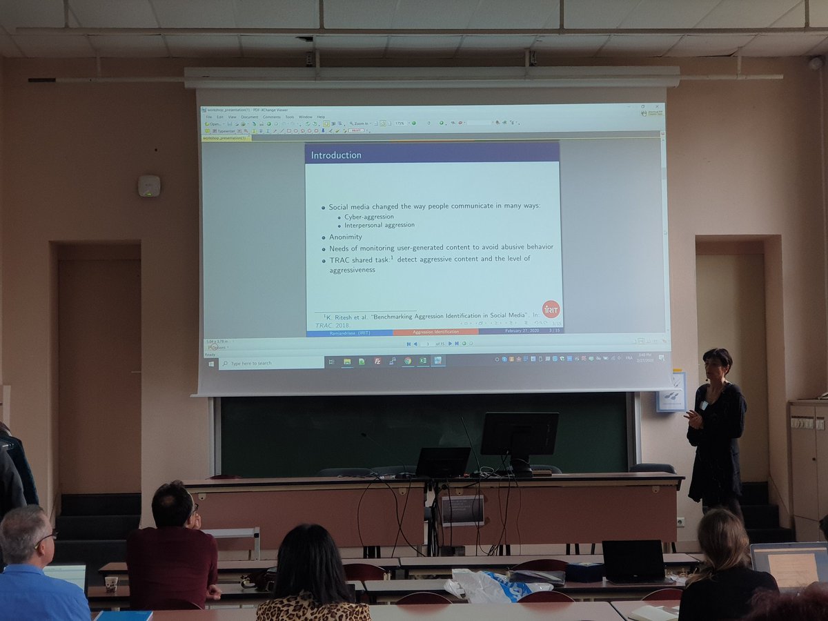 H2020Prevision's tweet image. This afternoon #prevision_h2020 team is attending 1st Machine Learning for Trend and Weak Signal Detection in Social Networks and Social Media Workshop. Really interesting topics #agressiveTextDetection #AutomaticDetection #fakenews thanks to @Inspe_Toulouse for the invitation!