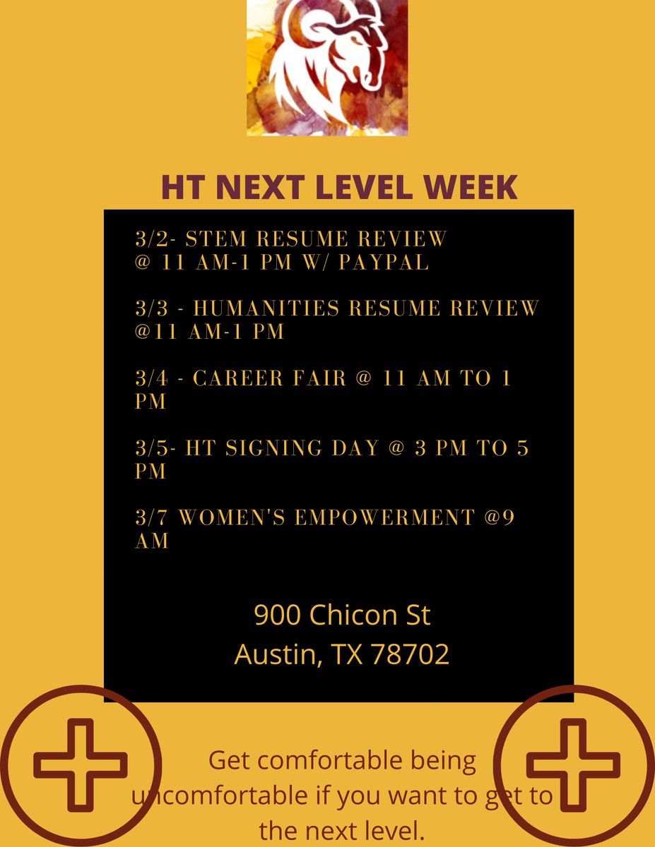 HTKinesiology's tweet image. HT&apos;s Next Level Week is here!

Attend, participate, connect and building your path to career success #RamUp #HTisIDEAL #fRAMily