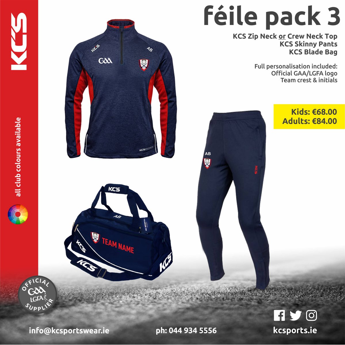 🥁🥁🥁 Bangin' Deal 🤣 🤣🤣 Check out the latest of our Feile Pack's 😍 For More info: ☎️ 044 93 45556 📧 chris@kcsportswear.ie 📧niamh@kcsportswear.ie #gaa #lgfa #thursdayvibes #red #feile #KCSirl