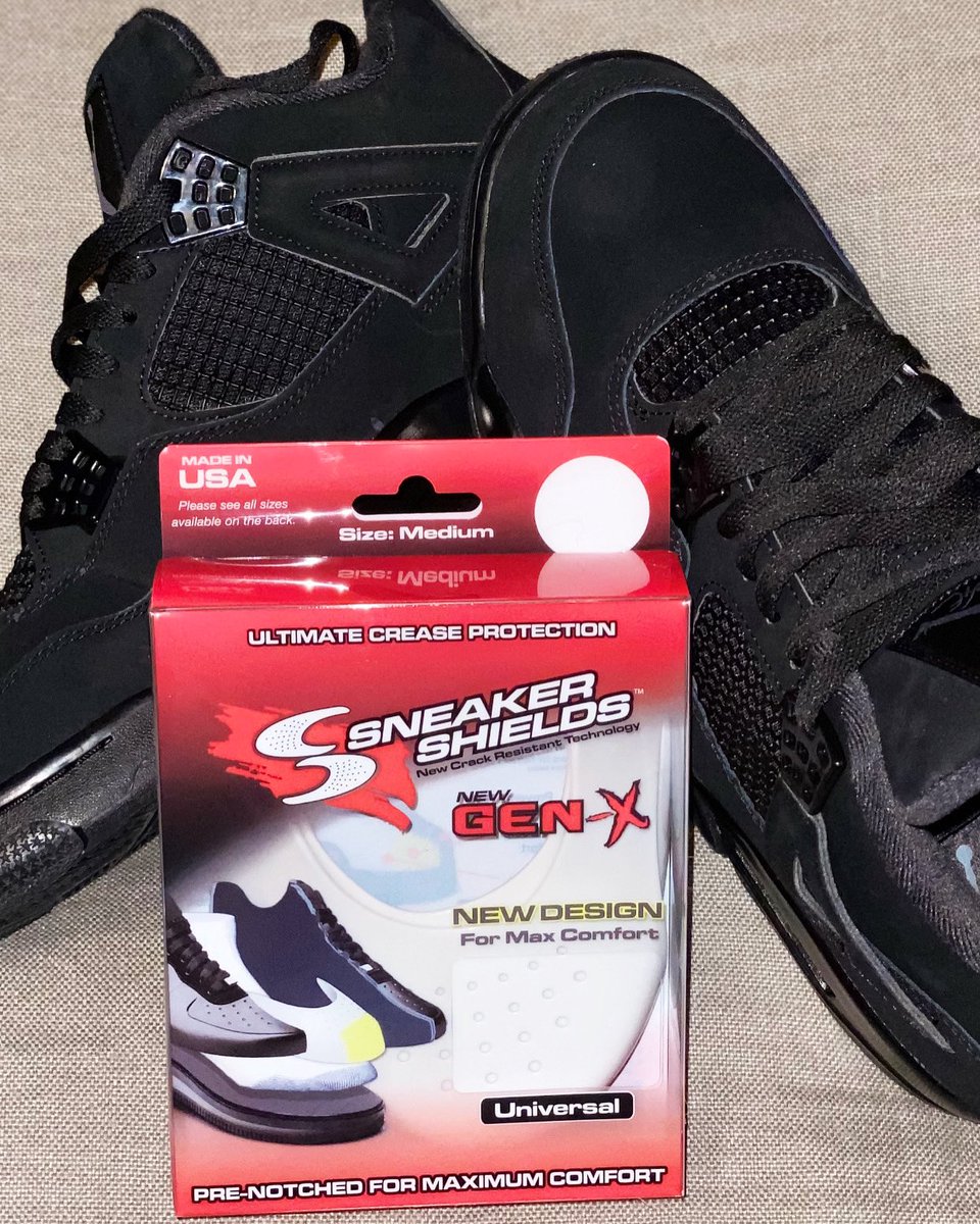 Protect your investment. 
#blackcats #Jordan4s #SneakerShields #NoCrease #Toebox #Creaseprevention #sneakershieldsmagicwipes #boxfresh