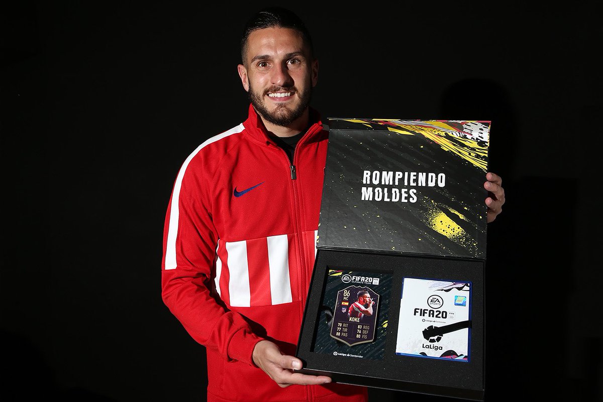 atletienglish's tweet image. [🎮] ©️ @Koke6 has made the @EASPORTSFIFA #TOTW after his performance in the last @LaLigaEN match! ⚽🙌 

👏 Congrats captain! 🔝

🔴⚪ #AúpaAtleti | ⚽ #FIFA20