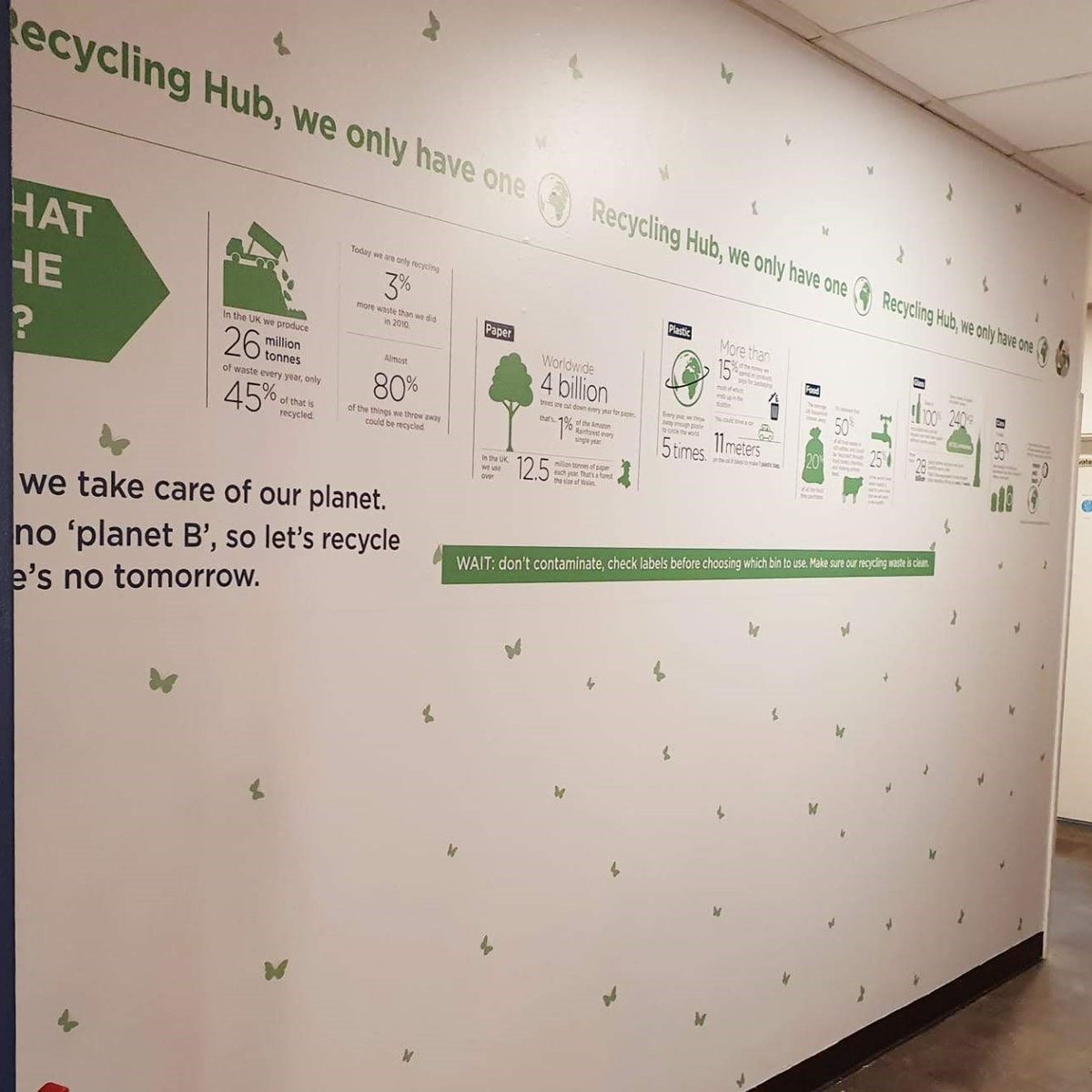 At #BupaCromwellHospital, we doing our part to go green and #savetheplanet! We have created a recycling system in our restaurant to make it easier for us all to do our bit. Our marketing team have also designed an informative wall display for our staff to #staygreen