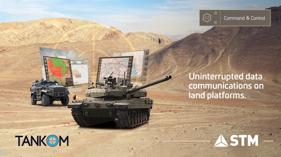 Our Tactical Field Command Control Information System TANKOM provides continuous, safe, reliable data communication, increases situational awareness and provides assistance to decision support mechanisms. 
#CommandControl #STMDefence