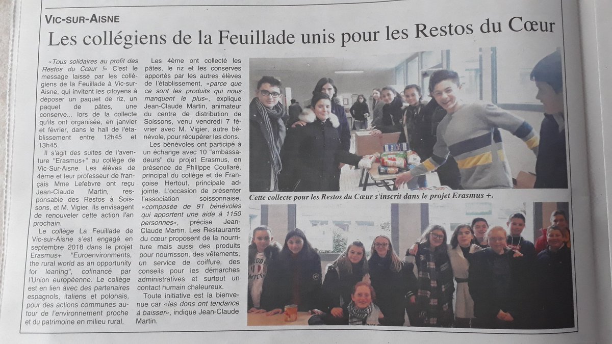 FeuilladeLa's tweet photo. We are in the Press today... (L'Axonais)
#ErasmusPlus #euroentornos https://t.co/Pn7qU7Mv5v