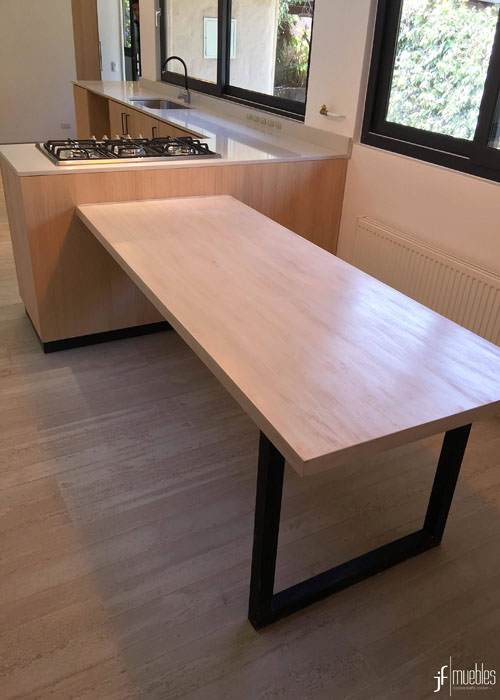 JF muebles on X: Muebles de cocina con interior en melamina blanca de  18mm, puertas y costados a la vista en melamina imitación madera masisa de  18mm, herrajes con sistema cierre suave