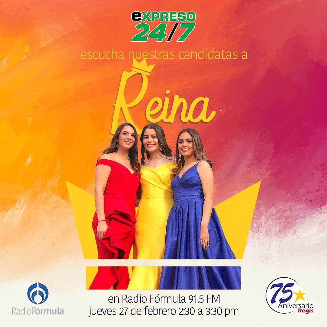 ColegioRegis's tweet photo. ¡No te puedes perder la entrevista a nuestras candidatas a reina Regis 2020! https://t.co/vsOyi3WDO1