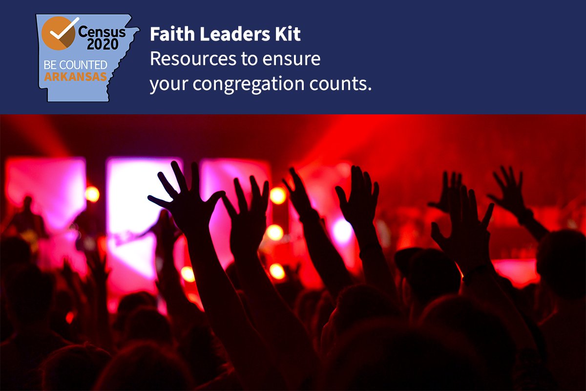 ar_census's tweet photo. Are you a faith leader? Ensure #ARCounts, starting with your congregation. Use our Faith Leaders Kit today to #GetOutTheCountAR and share #20for2020 other faith leaders: https://t.co/jb7qNgqzWv
Enormous thanks to @AlabamaCounts for the inspiration to create this kit! https://t.co/VuwPS0Ycs0