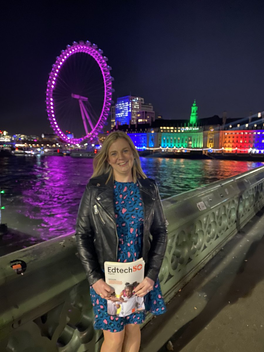 When the London Eye is lit up on the way back to the hotel... Any excuse for an #EdTech50 photo opportunity! Thank you to the stranger for taking it for me! 😂 Thank you to <a href="/ty_goddard/">Ty Goddard 🇺🇦</a> &amp; everyone else involved tonight... felt very lucky to be in the room with such amazing people!