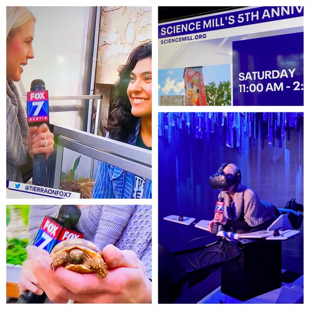 Thanks @tierraonFOX7 for exploring the Science Mill, meeting our baby tortoises, trying our new SCIDive 4D experience & talking about our 5th anniversary event this weekend! ow.ly/afMO50yxX0Q