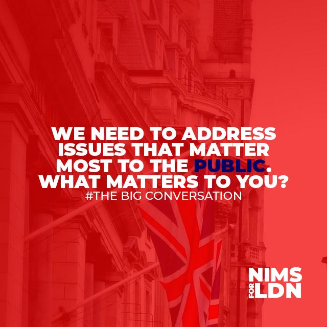 NimsObungeUK's tweet photo. Tell me what matters to you....
#nims #nimsforlondon #votenims #independent #mayor #elections #labour #conservatives #libdems #communities #together #stepupforlondon #makelondonsafe #makelondonaffordable #makelondonelectric #makelondonprosperous #thebigconversation https://t.co/MnWv3NAN8D
