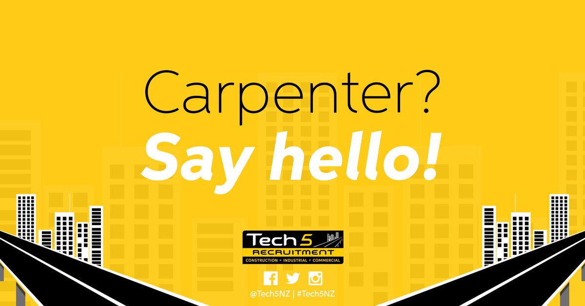 Tech5NZ's tweet image. Raise your virtual hands if you&apos;re a #Carpenter! 

Yes, we see you! 

Call us so we can fill you in on what we have going right now: 0800 825 111!