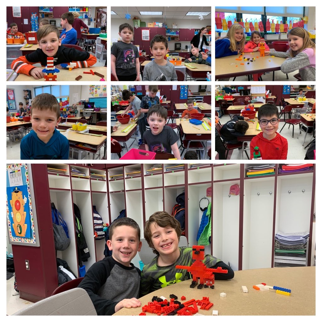 Week 6 of LEGOs and Literature - we read The Cat in the Hat for Read Across America. Then we built our favorite Dr. Seuss characters.