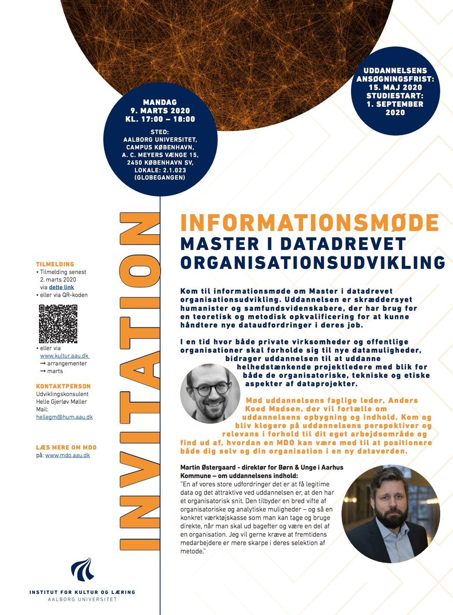 numeddata's tweet image. Kom til informationsmøde om MDO d.9 marts på AAU i København. Tilmedling her: forms.office.com/Pages/Response…