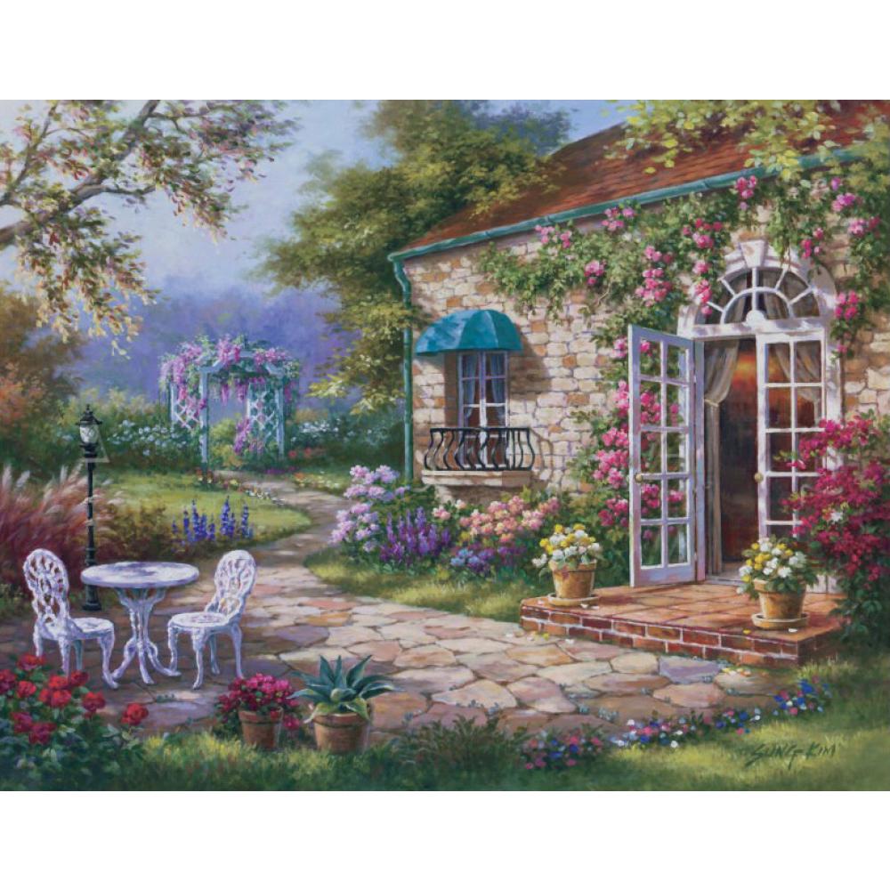 Mediterranean landscape canvas oil paintings Spring Patio II for wall art home decor my-artwork.com/product/medite…