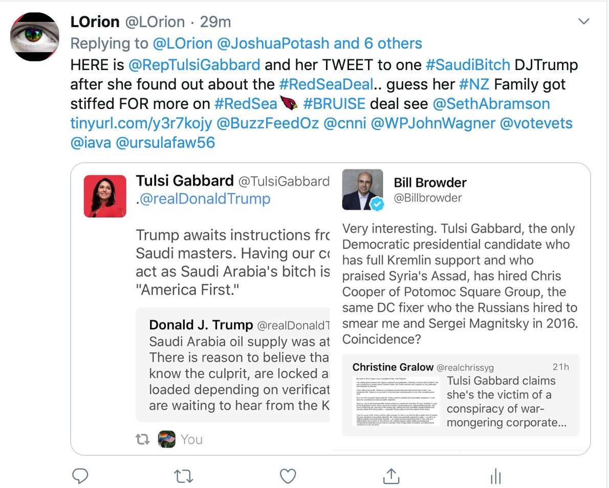 LOrion's tweet photo. @latimes @nytimes @WPJohnWagner @maddow @CNN @AMAMedicalAlarm ALSO #FakeDem @RepTulsiGabbard Didn't Vote??? WHOOT Get to work JOURNOs MSM @WPJohnWagner @aaronblake @joshrogin @maddow @ChrisCuomo @JRubinBlogger SHE is full #NZMob Family per @FBI and calls TRUMP #SaudiBitch AND Thugs #HI Journos w #MagnitskyLawyer https://t.co/V3JuWeQlDd https://t.co/WTMN616bmF