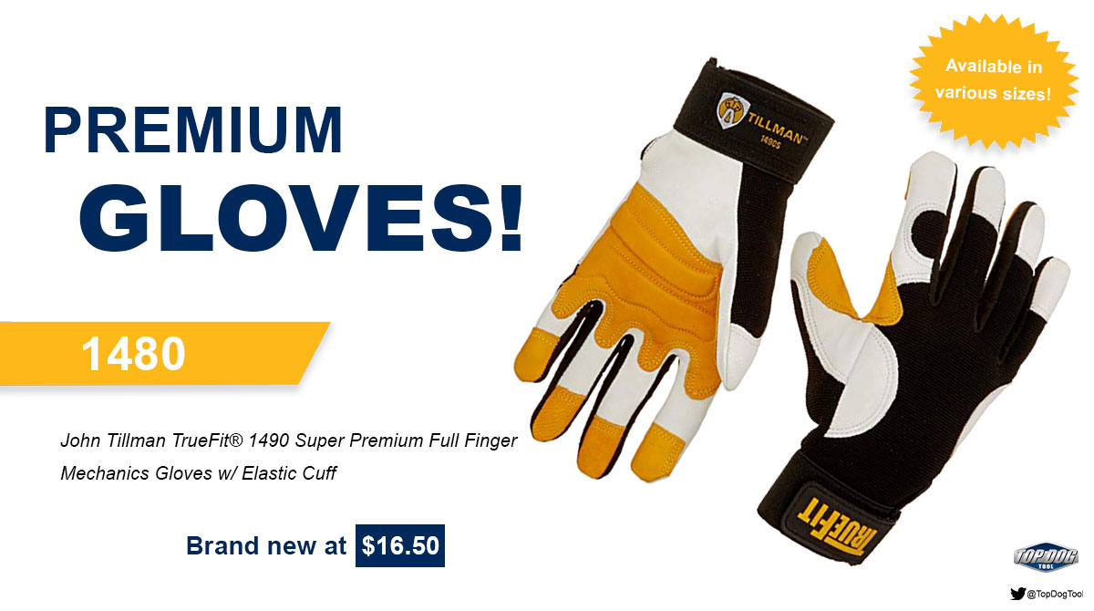 TopDogTool's tweet image. The #JohnTillman 1490 TrueFit® Mechanics #Gloves feature double reinforced fingertips, additional palm padding, and side bolsters on the back of each glove!

Order only the best for your next #project or #job site today!

Click the link below:
ow.ly/oTuF50ylJuR