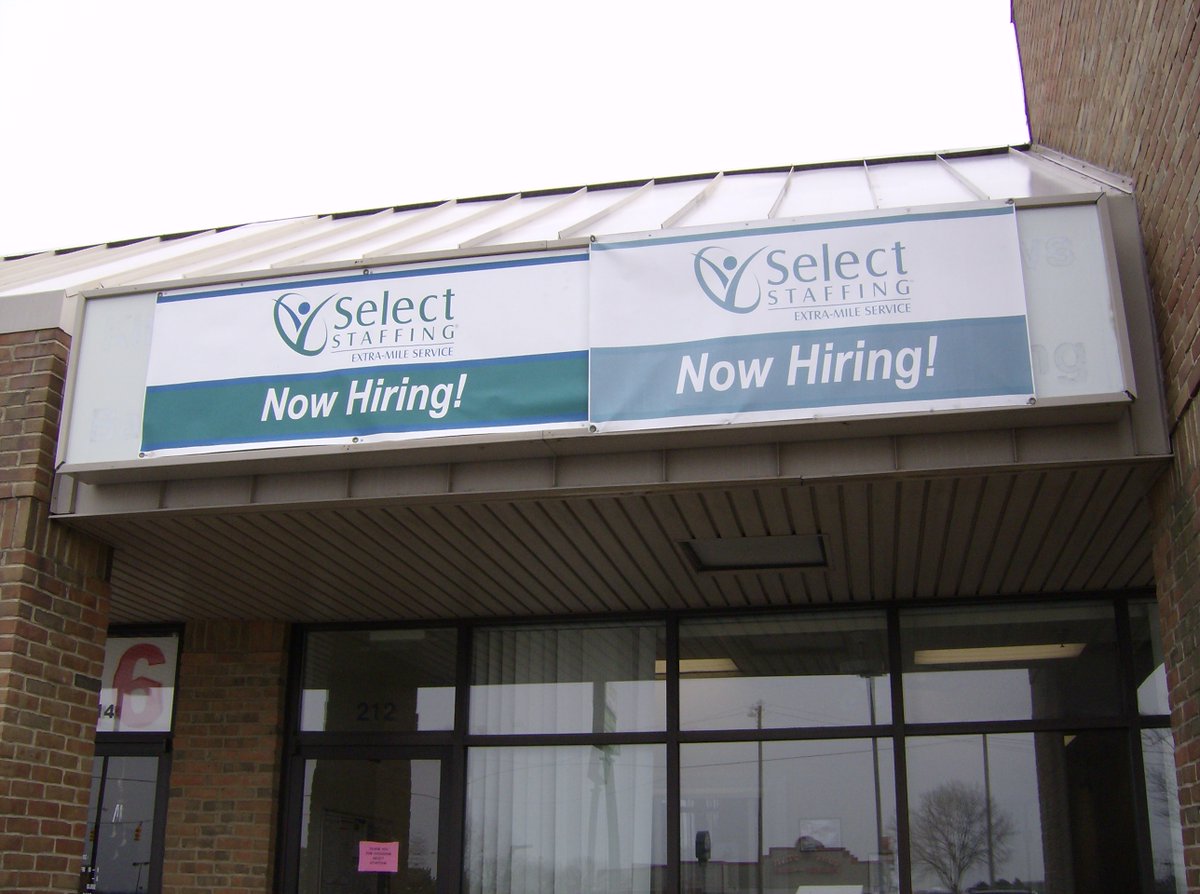 We revamped this banner for Select Staffing. #ThrowbackThursday #throwback #throwbackthursdays #throwbacks #throwbackpic #TBT #banner #sign #signs #signage #vinyl #vinylprinting #vinylbanner #storefront #business #marketing #TBThursday #smallbiz #smallbusiness #local #buylocal