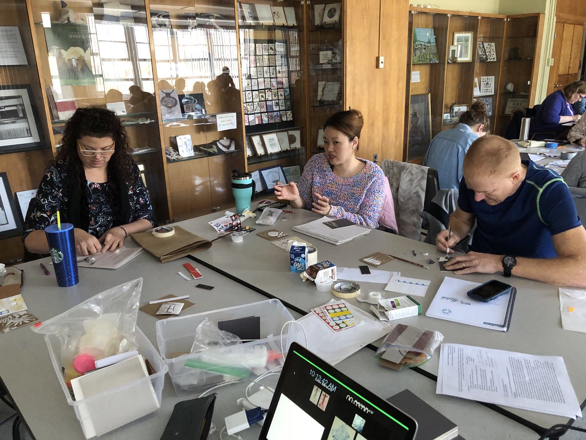 hcpss_visualart's tweet image. Inspiring professional learning opportunity for our middle school art teachers with Katie Morris MICA, alternative printmaking processes. #DiscoveryInquiryMeaning. ⁦@hcpss_FineArts⁩ ⁦@HcpssA⁩