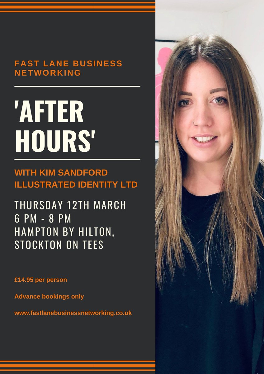 At the next Fast Lane Business Networking - After Hours, on Thursday 12th March @HBHStockton, we'll be joined by Kim Sandford <a href="/illustrated_id/">Illustrated Identity</a> with a talk on how she has grown her e-commerce businesses.

Book your place at bit.ly/FLBNAfterHours….

#BusinessNetworking #Networking
