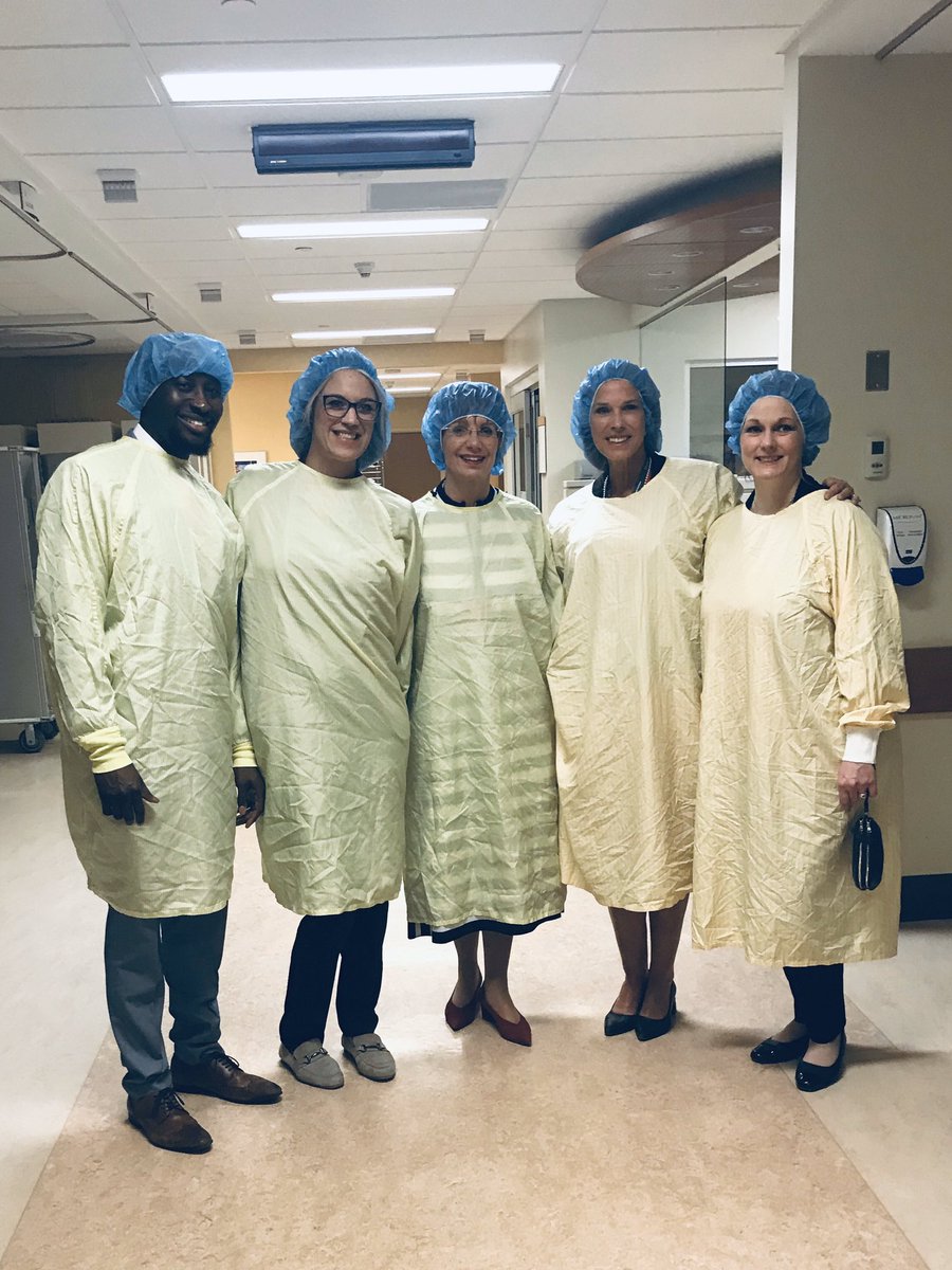 GiveToUHF's tweet photo. Grateful VAD patient @BradSmoliak, @DurabuiltWindow and the @GiveToUHF team getting a behind-the-scenes tour of the hybrid operating room from Dr. Welsh at the Maz. The hybrid OR exists thanks for donors to the University Hospital Foundation. #iheartmymaz https://t.co/iXlMNvUhgw