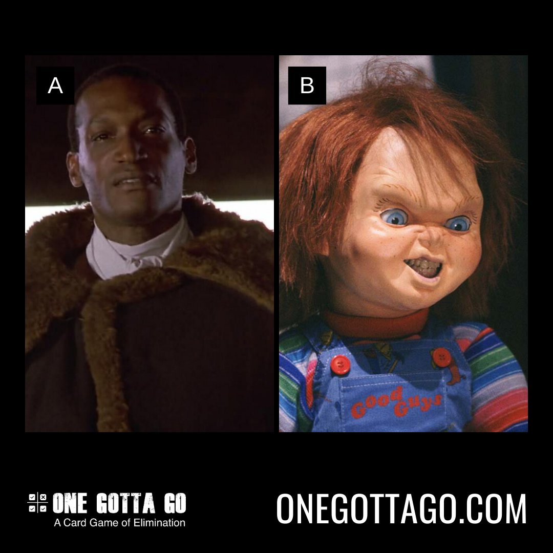 #Candyman  has had a lot of y'all shook for decades...

I'd punt Chucky's lil ass. 

Which One Gotta Go? 

A. Candyman
B. Chucky 

Get the game at OneGottaGo.com

#candymanmovie #Candyman