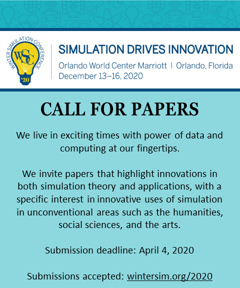 WSConf's tweet photo. Spring will come and go fast, so don't wait to submit your abstracts for #WinterSim2020 in Orlando, Florida! Share your success story, knowledge and energy with our attendees. Submissions are due April 3rd: https://t.co/cyBqh2Q2S4 https://t.co/onFOHsn3Sm